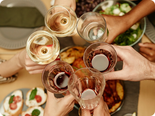 Champagne toast at wine event